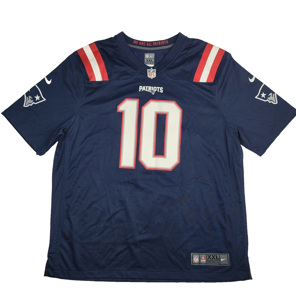 New England Patriots Jersey Mens 2XL Mac Jones 10 NFL Football‎ Nike On Field